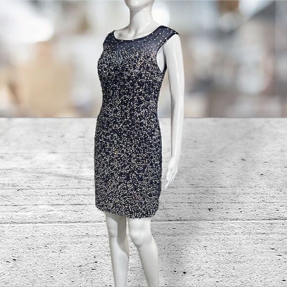 Jovani Fully Beaded Blue Mini Dress - Picture 3 of 9